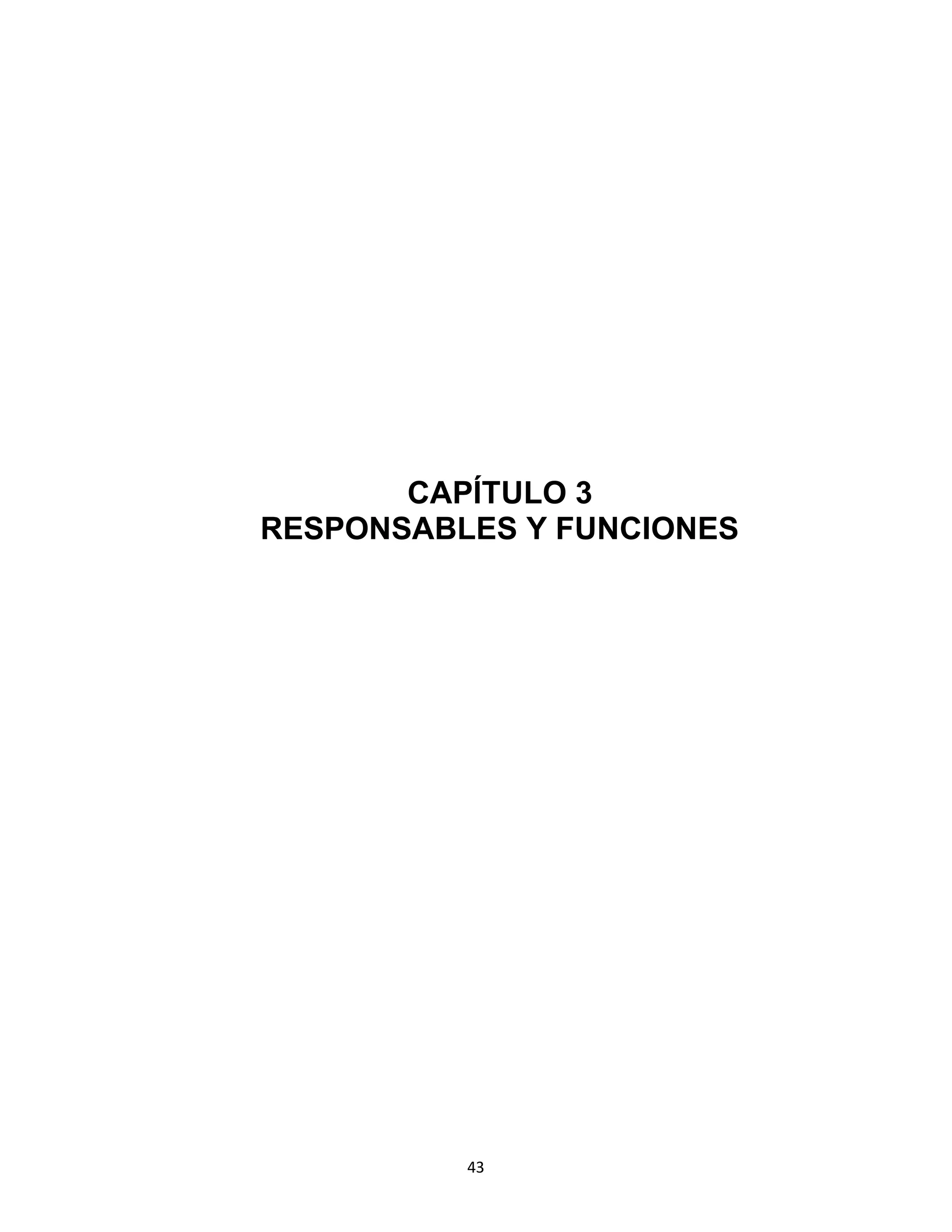 43
CAPÍTULO 3
RESPONSABLES Y FUNCIONES
 
