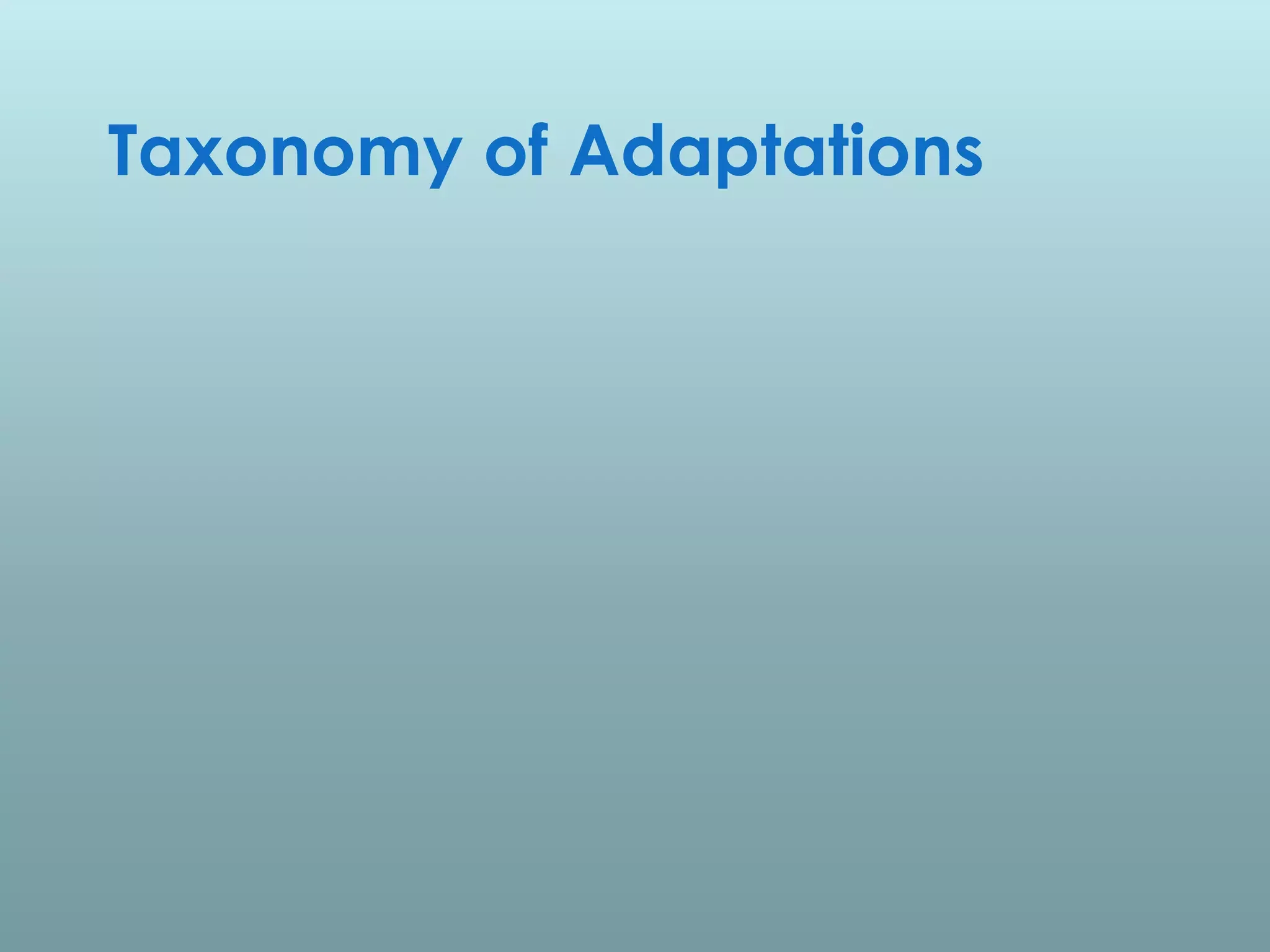 Taxonomy of Adaptations
 