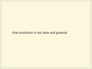 that evolution is not slow and gradual