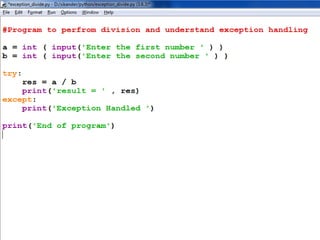 Python   exception handling