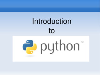 Python Intro