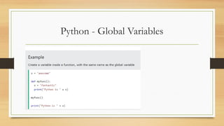 Python - Global Variables
 
