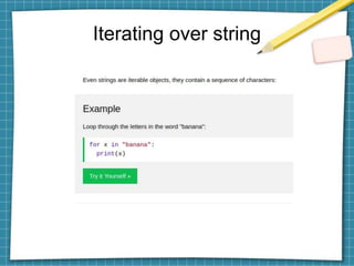 Iterating over string
 