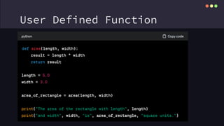User Defined Function
 