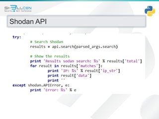 Shodan API
 