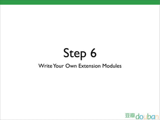 Step 6
Write Your Own Extension Modules
 