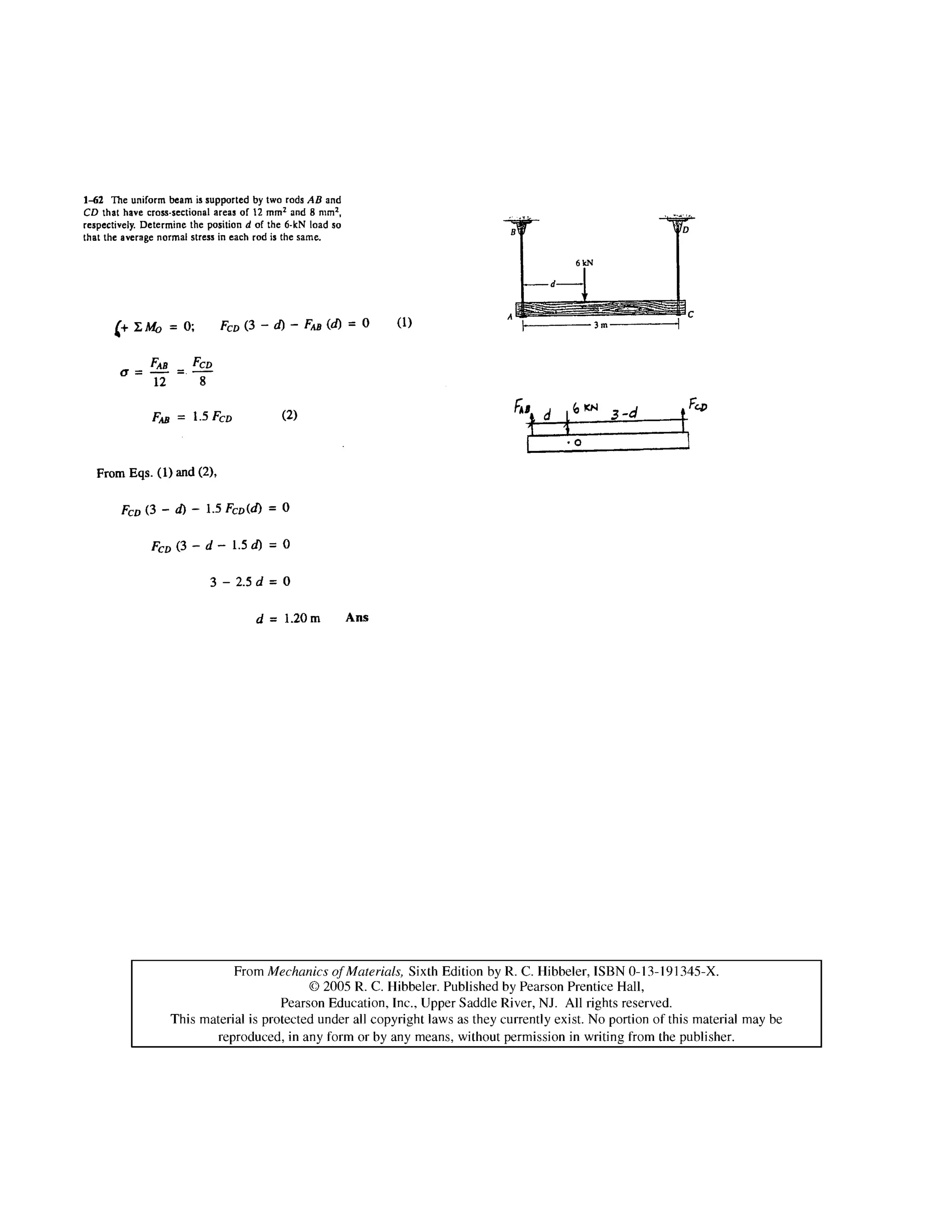 R.c.hibbeler mechanics of materials 6th edition solution of