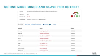 34© 2018 KEYSIGHT AND/OR ITS AFFILIATES. ALL RIGHTS RESERVED. |
SO ONE MORE MINER AND SLAVE FOR BOTNET!
 