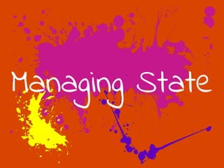 Normalized Data
http://redux.js.org/docs/recipes/reducers/NormalizingStateShape.html
http://redux.js.org/docs/recipes/reducers/UpdatingNormalizedData.html
 