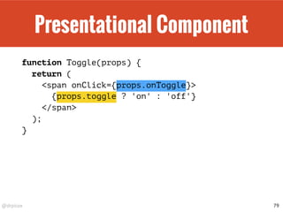 Dispatching actions
// Do you remember?
const actions = [
addTodo('buy redux book'),
addTodo('read redux book'),
toggleTodo(3),
setVisibilityFilter(SHOW_ACTIVE),
...
];
79
 