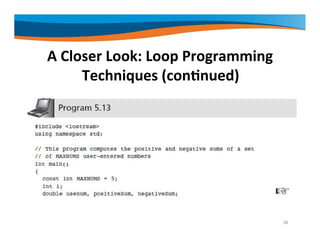 A Closer Look: Loop Programming
Techniques (continued)
38
 