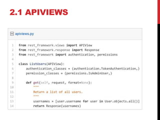 2.1 APIVIEWS 
 