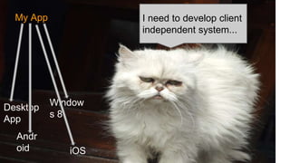 My App I need to develop client 
Andr 
oid 
Window 
s 8 
iOS 
Desktop 
App 
independent system... 
 