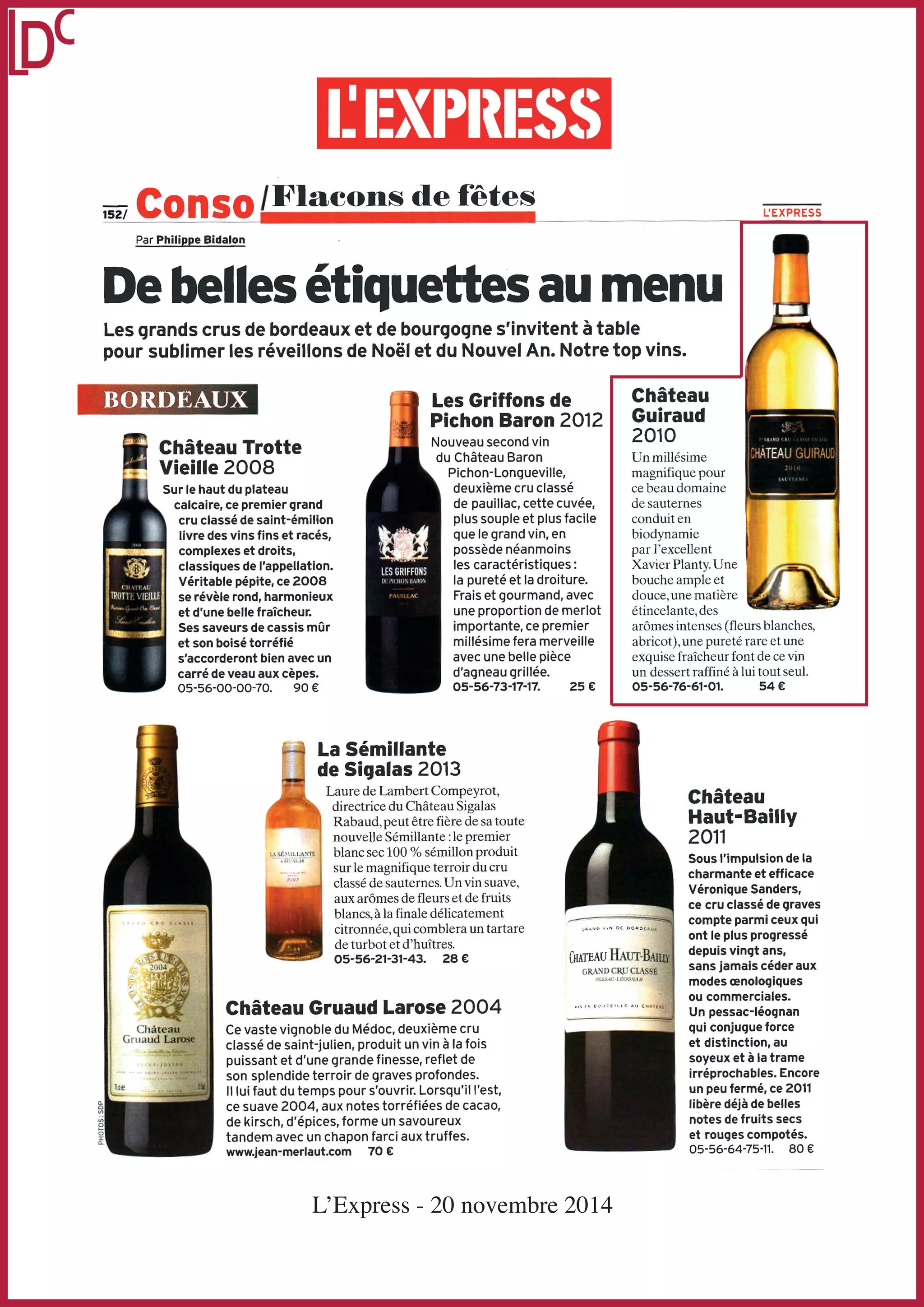 L’Express - 20 novembre 2014 
 
