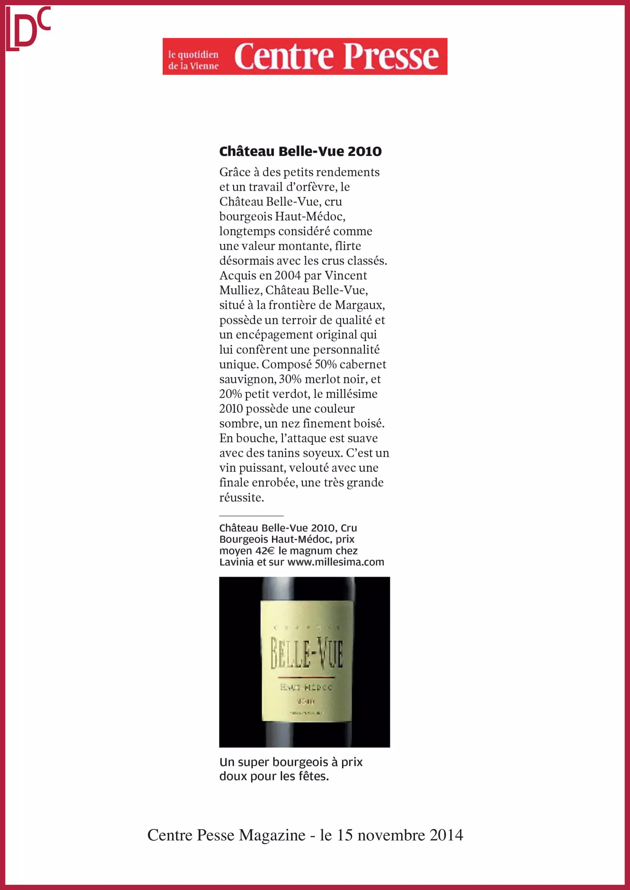 Centre Pesse Magazine - le 15 novembre 2014 
 