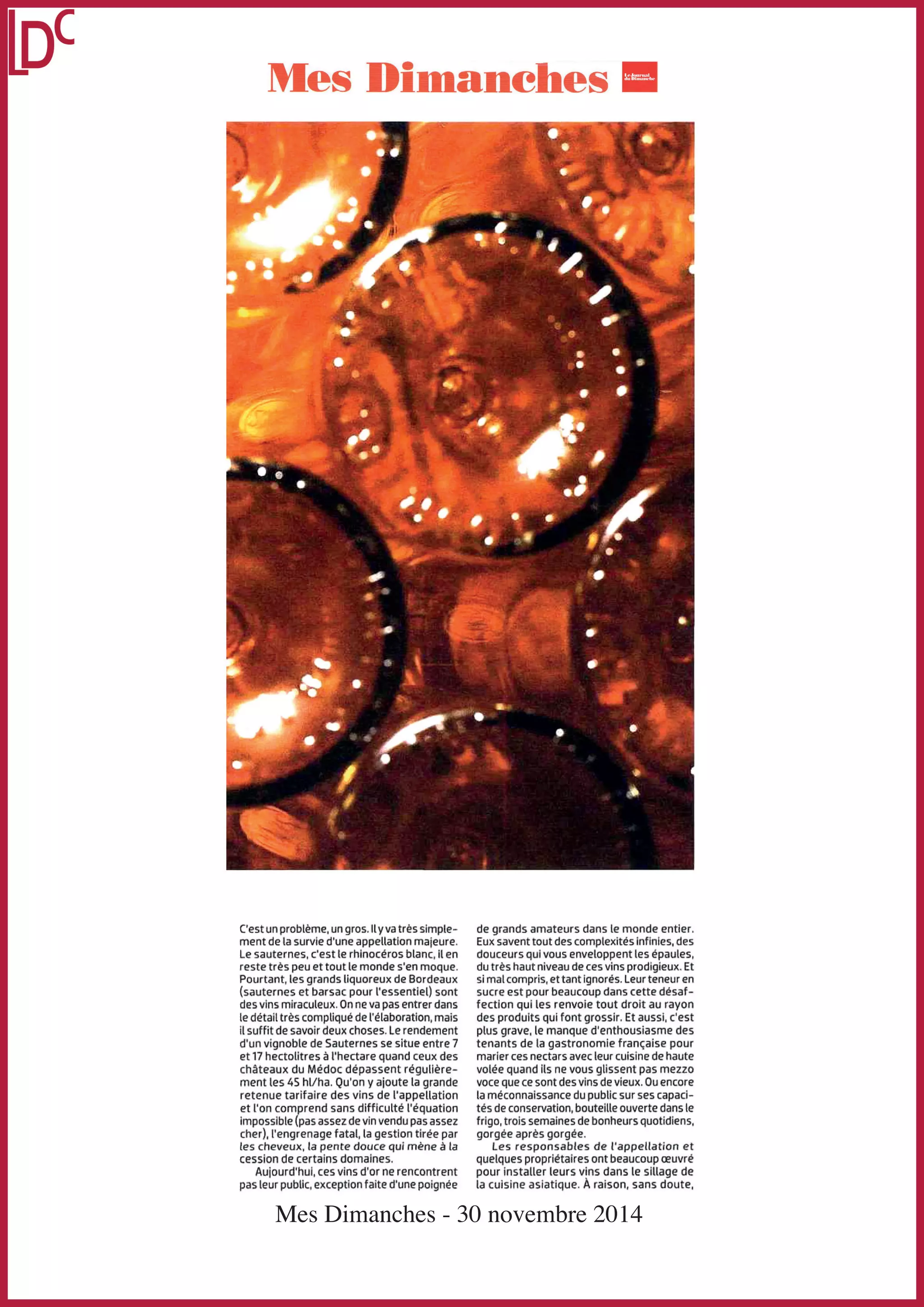 Mes Dimanches - 30 novembre 2014 
 