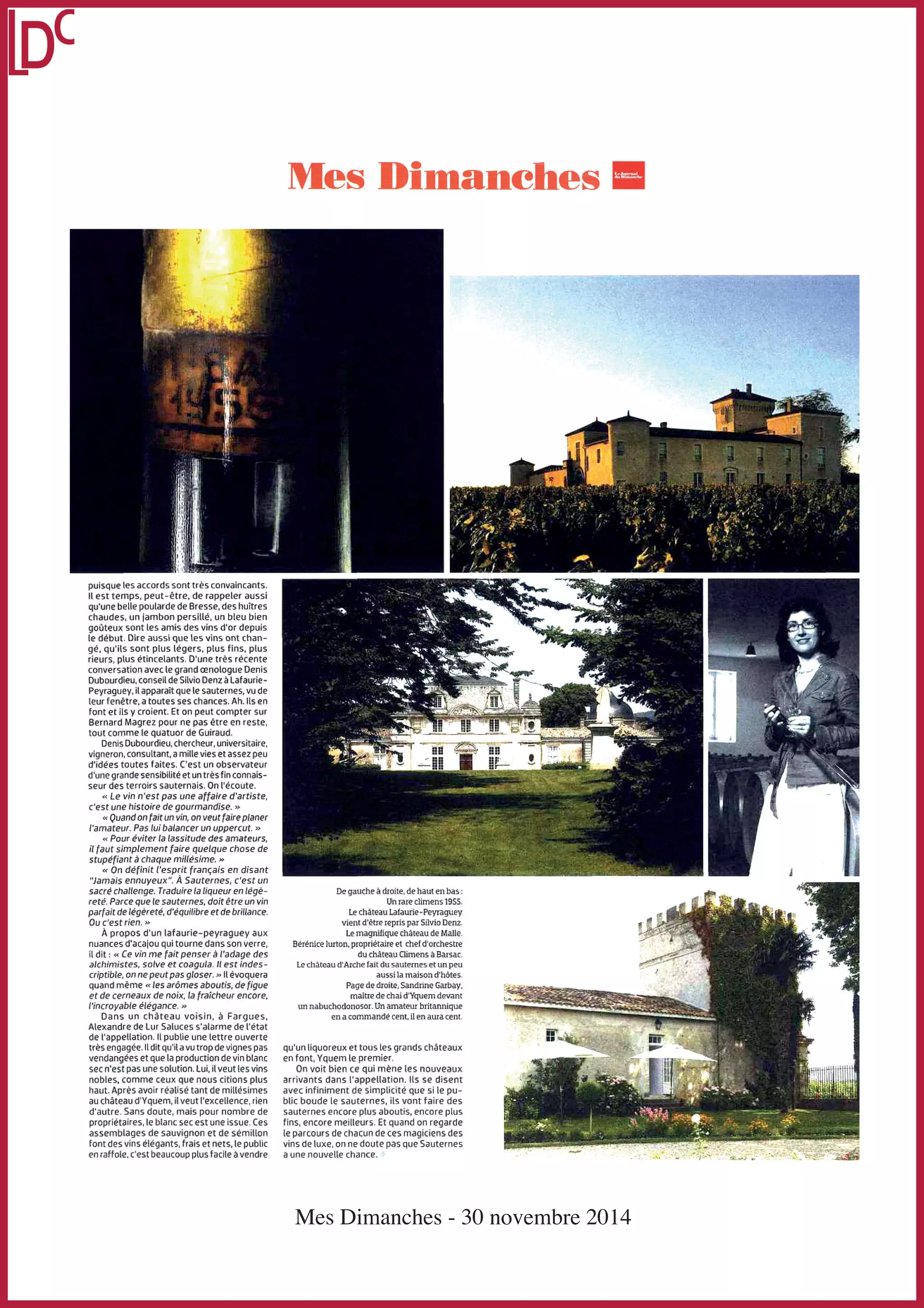 Mes Dimanches - 30 novembre 2014 
 