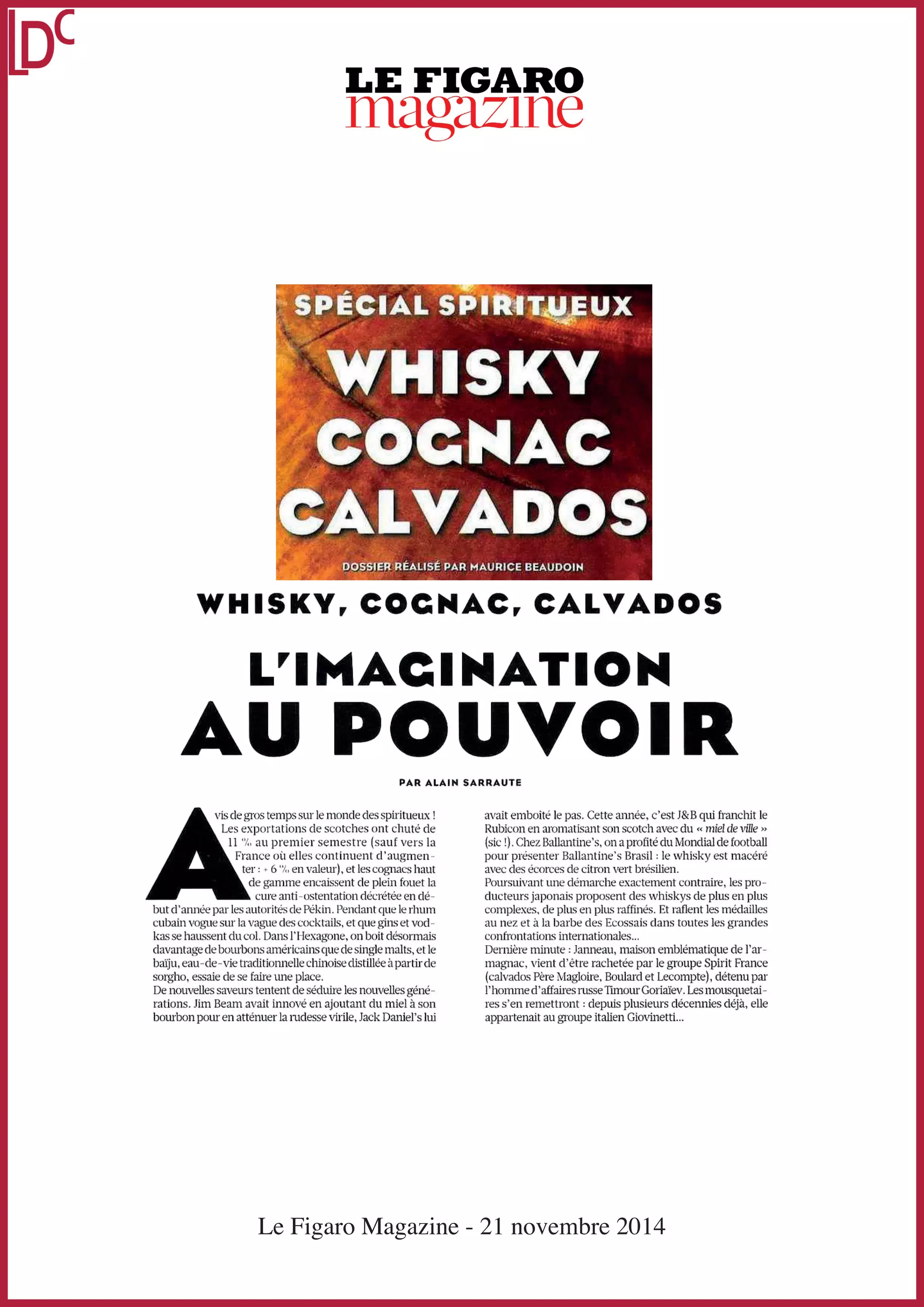 Le Figaro Magazine - 21 novembre 2014 
 