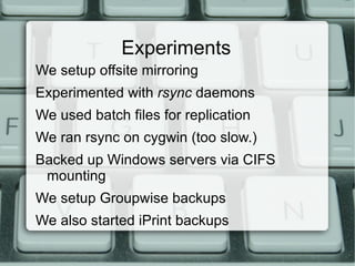 Version 2: alpine-backup Eventually we decided that we needed a proper backup system. 