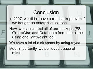 rsync -av --write-batch=SCRATCH.batch --link-dest=/bkup/caslablx/SCRATCH/current /mnt/caslablx/SCRATCH/ /bkup/caslablx/SCRATCH/$date 