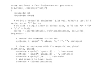 Suggested 
further 
reading 
and 
resources 
• Lantz, 
B., 
(2013). 
Machine 
Learning 
with 
R. 
Packt 
Publishing. 
(highly 
recommended) 
• Miller, 
T., 
(2014). 
Modeling 
Techniques 
in 
Predic;ve 
Analy;cs: 
Business 
Problems 
and 
Solu;ons. 
Pearson 
EducaDon. 
• R 
Reference 
Card 
2.0 
– 
h=p://cran.r-­‐project.org/doc/contrib/Baggo=-­‐refcard-­‐v2.pdf 
• R 
Reference 
Card 
for 
Data 
Mining 
– h=p://cran.r-­‐project.org/doc/contrib/YanchangZhao-­‐refcard-­‐data-­‐mining.pdf 
• 
R-­‐bloggers 
for 
news 
and 
tutorials 
– h=p://www.r-­‐bloggers.com 
 