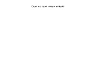 Order and list of Model Call Backs
 