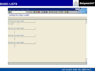BASIC LISTS
 
