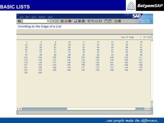 BASIC LISTS
 