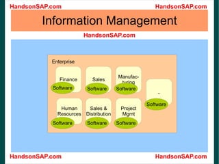 Information Management Enterprise Finance Sales Human Resources Sales & Distribution Manufac- turing Project Mgmt .. 
