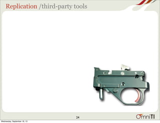 Replication /third-party tools
24
Wednesday, September 18, 13
 