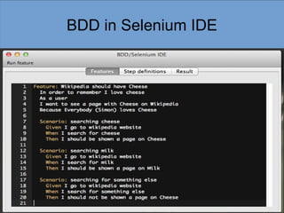 BDD in Selenium IDE
 