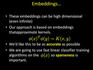  Can learn non-linear boundaries in input space Classification FunctionKernel Trick