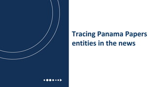 Tracing Panama Papers
entities in the news
 