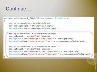 C# Strings