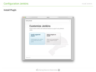 Spring Cloud on Kubernetes
Configuration Jenkins Install Jenkins
Install Plugin
 