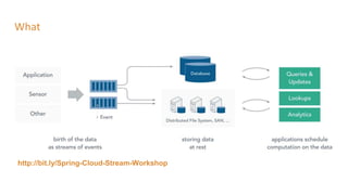 What
http://bit.ly/Spring-Cloud-Stream-Workshop
 
