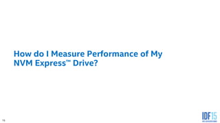 15
How do I Measure Performance of My
NVM Express™ Drive?
 
