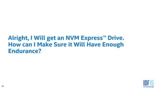 39
Alright, I Will get an NVM Express™ Drive.
How can I Make Sure it Will Have Enough
Endurance?
 
