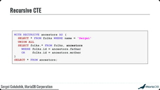 Beyond the basics: advanced SQL with MariaDB