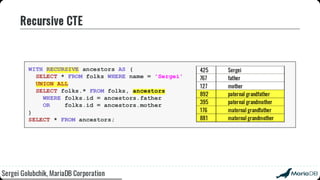 Beyond the basics: advanced SQL with MariaDB