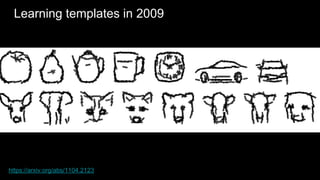 Learning templates in 2009
https://arxiv.org/abs/1104.2123
 