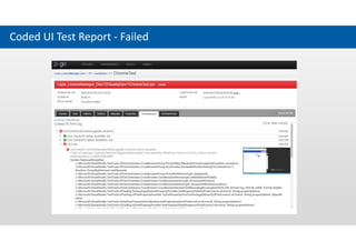 Coded UI Test Report - Failed
 