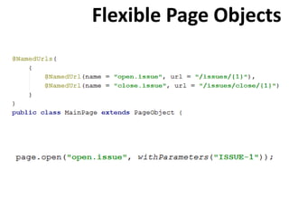 Flexible Page Objects
 
