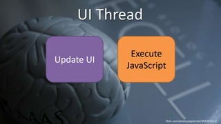 UI Thread

             Execute
Update UI
            JavaScript




                     flickr.com/photos/jepoirrier/954701212/
 