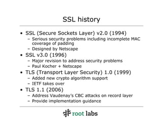 TLS/SSL Protocol Design