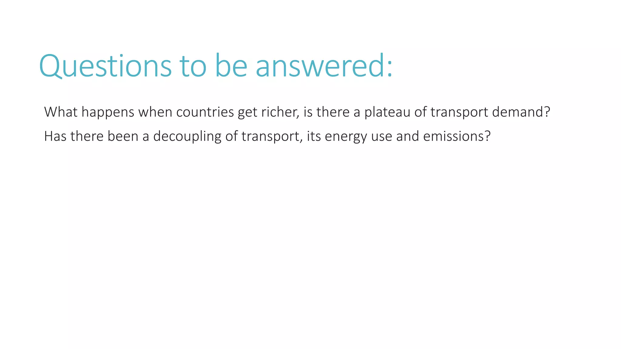 Transport and Mobility - Fact and Fiction - Part 2