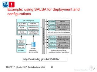 TECPS'17, 13 July, 2017, Santa Barbara, USA 29
Example: using SALSA for deployment and
configurations
http://tuwiendsg.github.io/SALSA/
 
