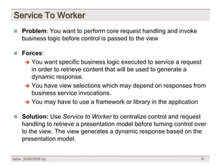 [DSBW Spring 2009] Unit 07: WebApp Design Patterns & Frameworks (1/3)