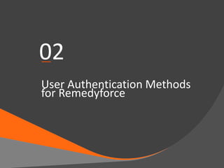 —02
User Authentication Methods
for Remedyforce
 