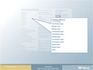Information, Not Location: Putting the What in Front of the Where So  Patrons can Find When, Why and How
